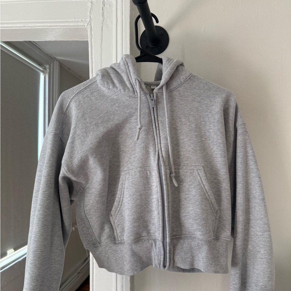 Aritzia Grey Boxy Zip Hoodie and Sweatpant Set - Picture 3 of 7